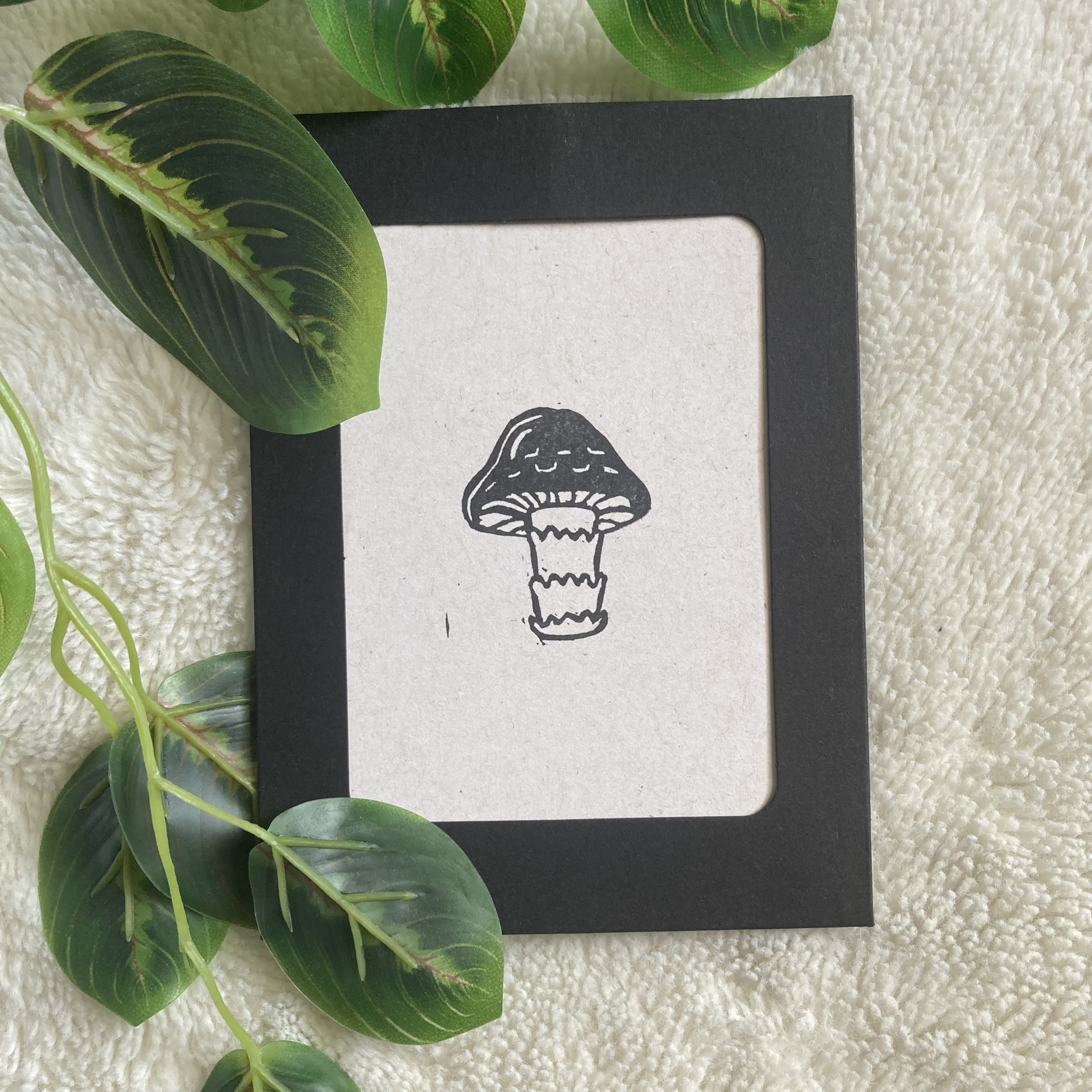 Amanita Mushroom Block-Print