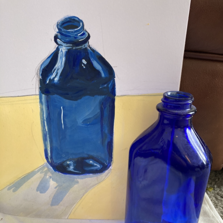 Painting of a Cobalt Bottle