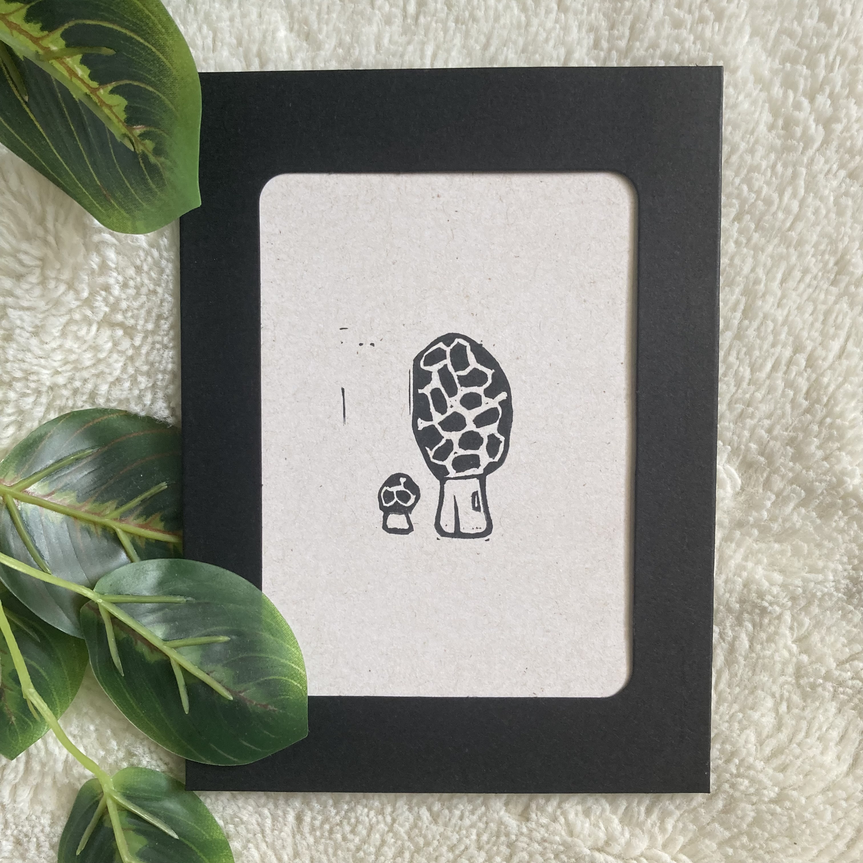 Morel Mushroom Block-Print