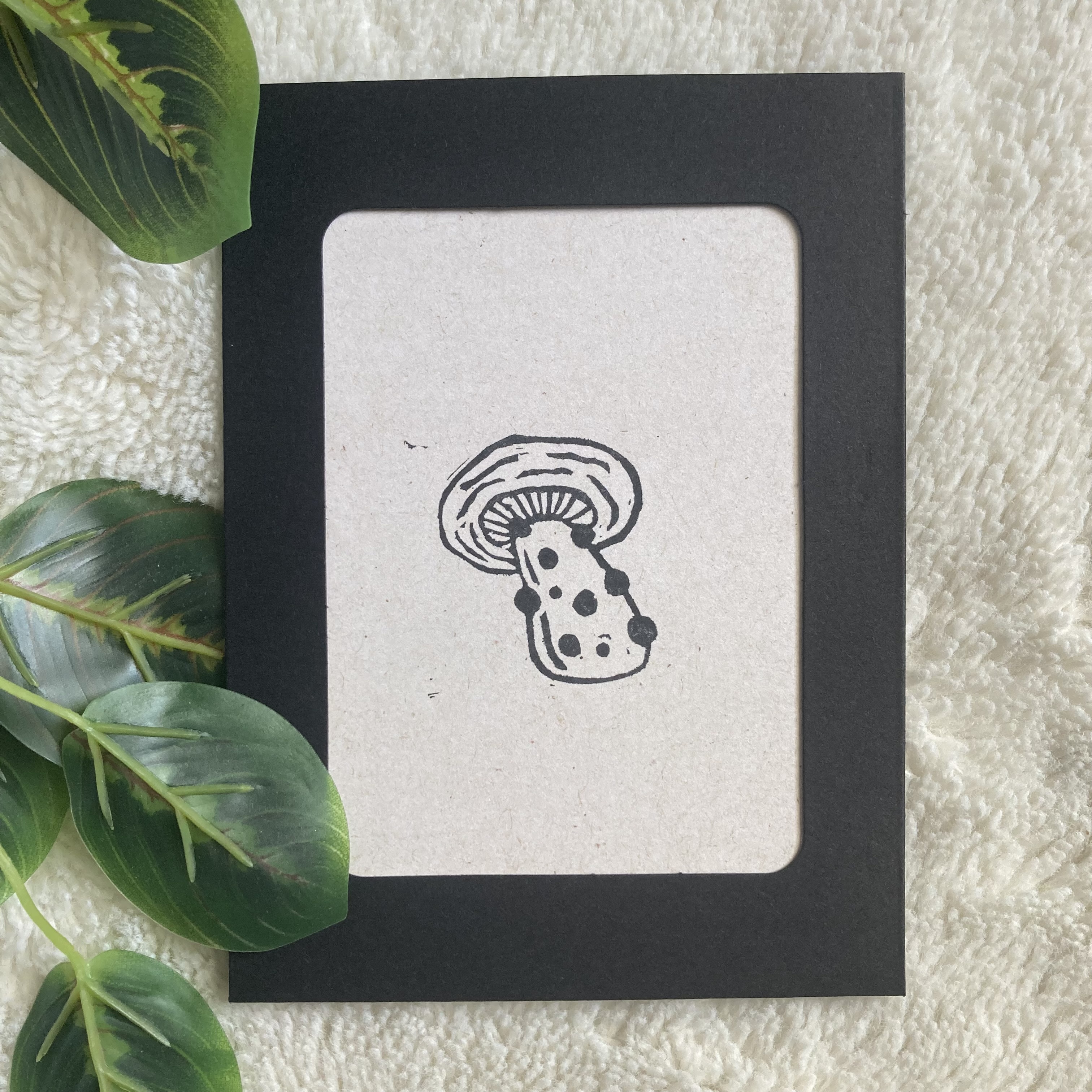 Wrinkly Peach Mushroom Block-Print